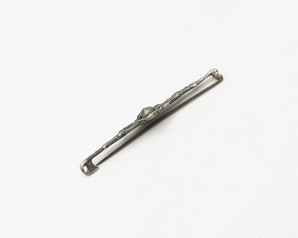 925 Sterling Silver  Vintage Antique Oxidized Floral Vine Brooch Pin  BP6824