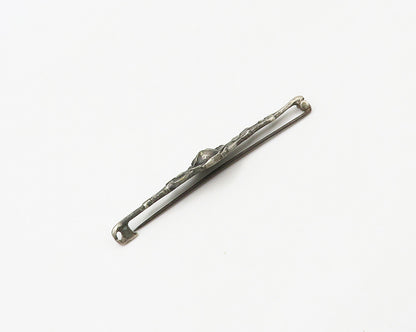 925 Sterling Silver  Vintage Antique Oxidized Floral Vine Brooch Pin  BP6824