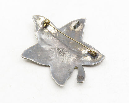 MEXICO 925 Sterling Silver  Vintage Abalone Shell Flower Brooch Pin  BP4678