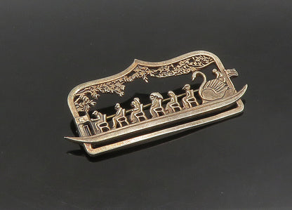 HAND & HAMMER 925 Sterling Silver  Vintage Boston Swan Boat Brooch Pin  BP9139