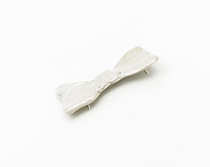 925 Sterling Silver  Vintage Modernist Bow Tied Ribbon Brooch Pin  BP7367