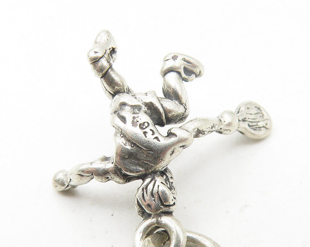 925 Sterling Silver  Vintage Petite Tennis Player Sports Drop Pendant  PT9229