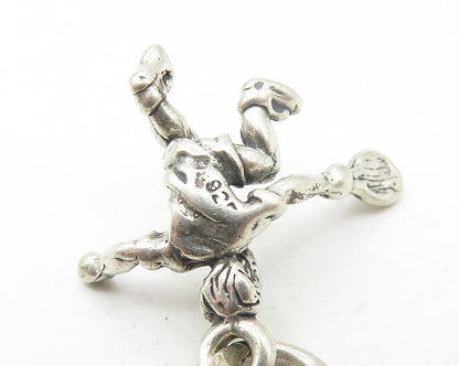 925 Sterling Silver  Vintage Petite Tennis Player Sports Drop Pendant  PT9229