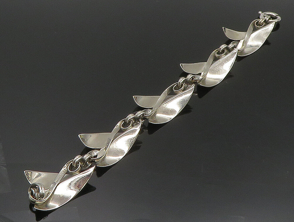 NAPIER 925 Silver  Vintage Linear Textured Pointed Abstract Bracelet  BT9452