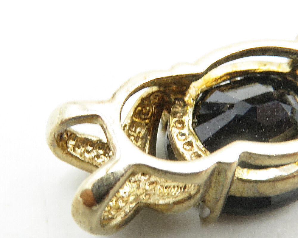 925 Sterling Silver  Genuine Diamond & Sapphire Gold Plated Pendant  PT15153