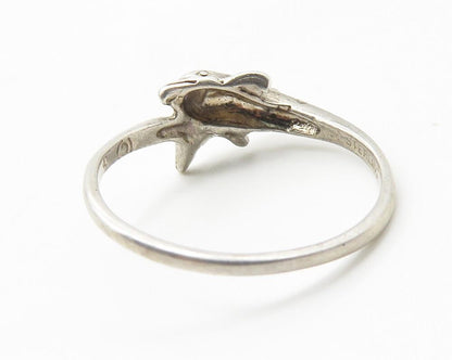 SILVER CLOUD 925 Sterling Silver  Vintage Dolphin Bypass Ring Sz 7  RG11507