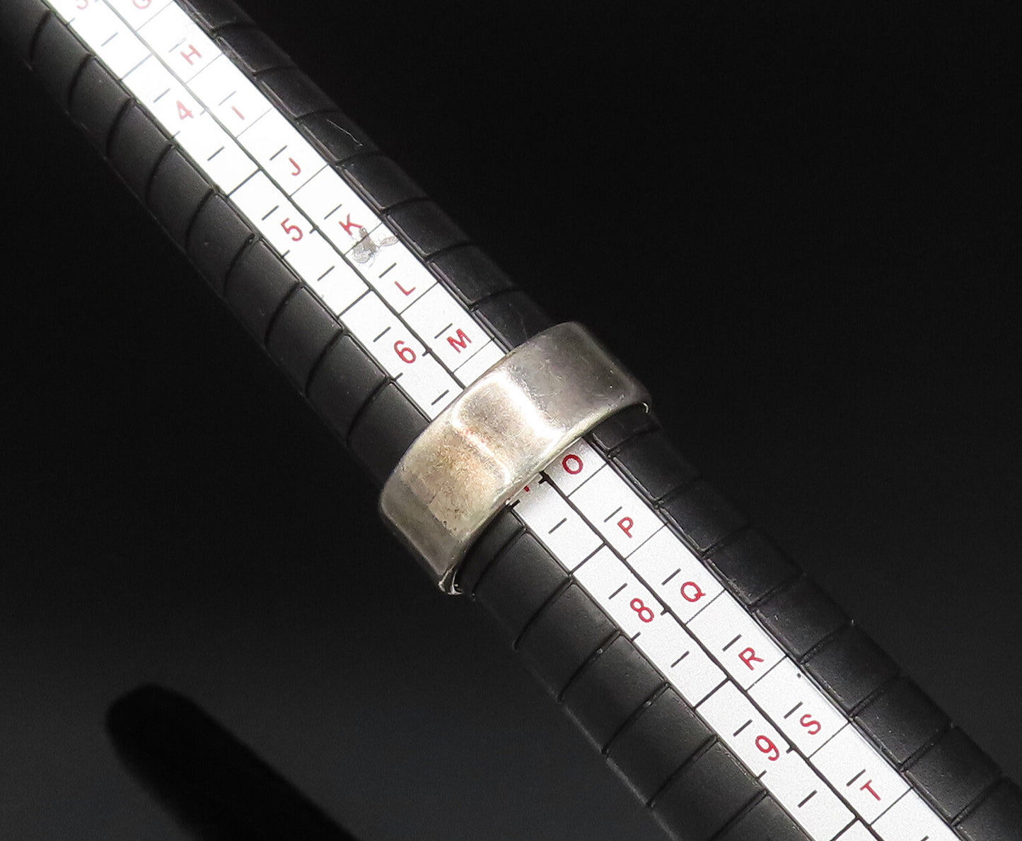 925 Sterling Silver  Vintage Unique Splash Art Glass Ring Sz 6.5  RG25554