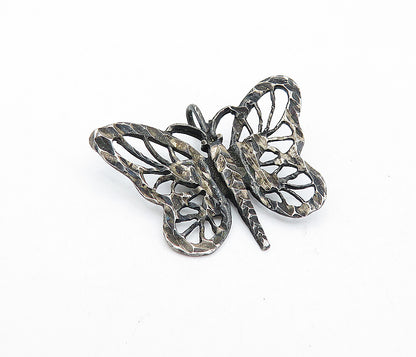 925 Sterling Silver  Vintage Dark Tone Open Butterfly Motif Pendant  PT3251