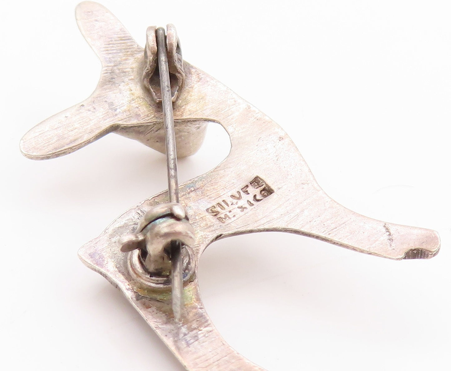 925 Sterling Silver Vintage Brooch Antique Minimalist Baby Deer Cutout  BP11644