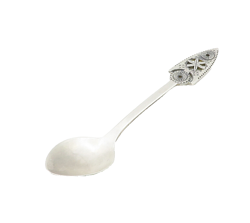 RUSSIA 925 Sterling Silver  Vintage Floral Cross Detail Tea Spoon  TR2493