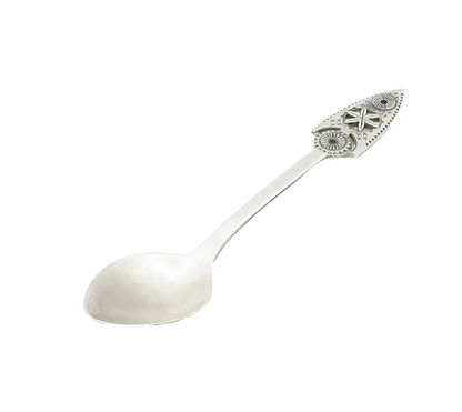 RUSSIA 925 Sterling Silver  Vintage Floral Cross Detail Tea Spoon  TR2493