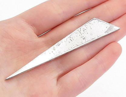 ISRAEL 925 Silver  Vintage Shiny Smooth Pointed Design Brooch Pin  BP1910