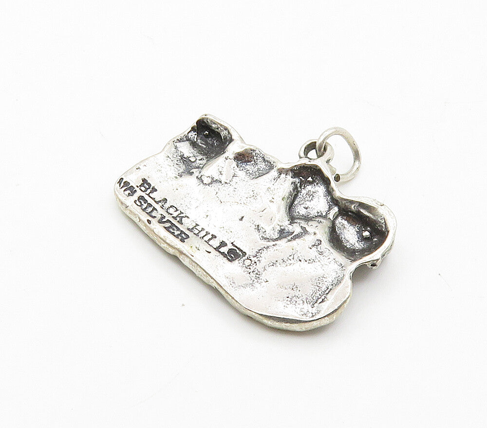 925 Sterling Silver   Vintage Mount Rushmore Chiseled Drop Pendant  PT12763