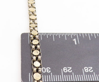 MIDDLE EASTERN 925 Silver  Vintage Red Topaz Floral Chain Necklace  NE1974