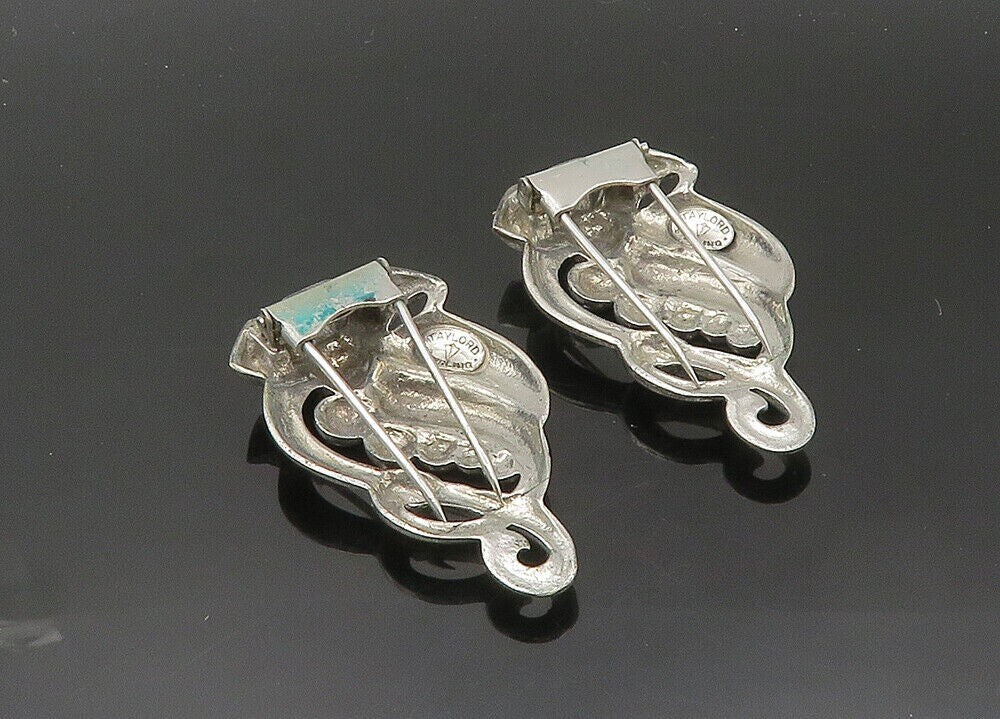 TAYLORD 925 Sterling Silver  Vintage Smooth Ribbon Swirl Fur Clips  TR2847