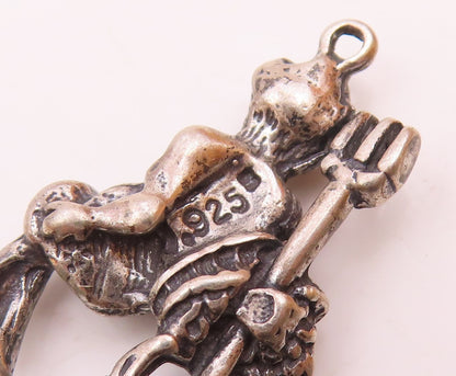 925 Sterling Silver  Vintage Aqua Man Motif With Trident Pendant  PT21687