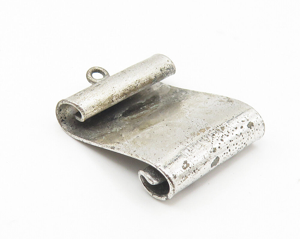 WELLS 925 Sterling Silver  Vintage Graduation Diploma Motif Pendant  PT8562