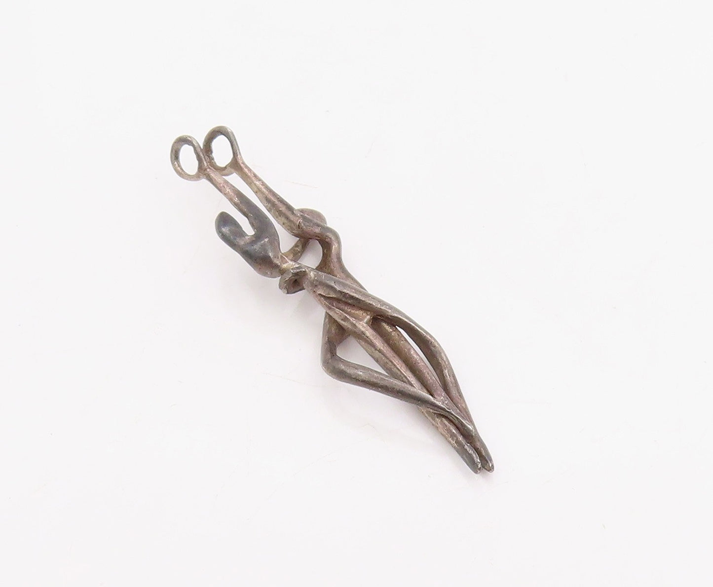 925 Sterling Silver Vintage Pendant Modernist Abstract Dancers Figurine  PT25891