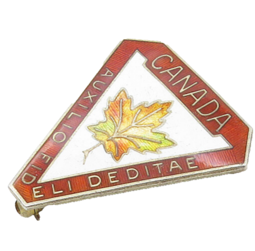 BIRKS 925 Sterling Silver  Vintage Enamel Coated Canada Brooch Pin  BP6754