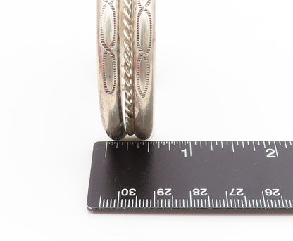 925 Sterling Silver Vintage Bracelet NAVAJO Twisted Wire & Stamped Cuff  BT11900