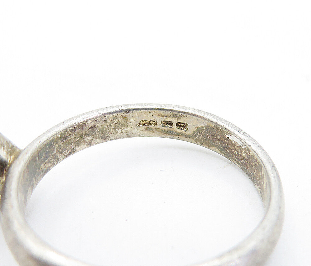 KOREA 925 Sterling Silver  Vintage Cubic Zirconia Solitaire Ring Sz 9  RG4314