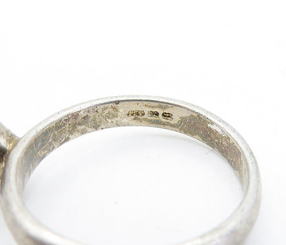 KOREA 925 Sterling Silver  Vintage Cubic Zirconia Solitaire Ring Sz 9  RG4314