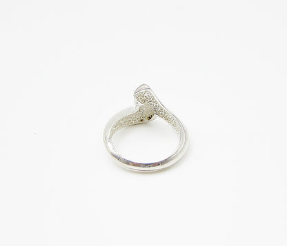 925 Sterling Silver  Smooth Shiny Bypass Band Ring Sz 5  RG2975