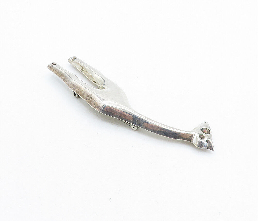 925 Sterling Silver  Vintage Shiny Giraffe Animal Motif Brooch Pin  BP2682