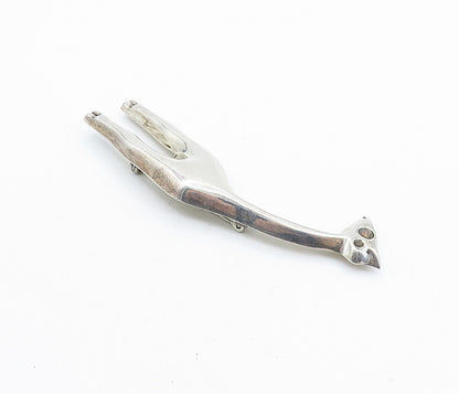 925 Sterling Silver  Vintage Shiny Giraffe Animal Motif Brooch Pin  BP2682
