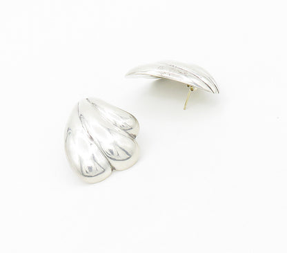 BAYANIHAN 925 Silver & 14K GOLD  Vintage Shiny Fluted Drop Earrings  EG8750