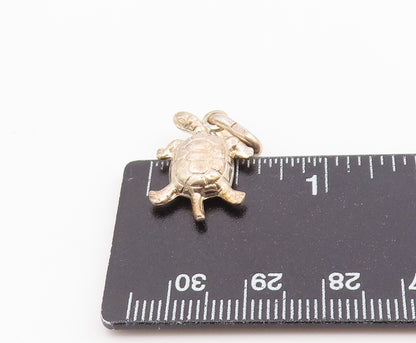 925 Sterling Silver Vintage Pendant Minimalist Etched Sea Turtle Charm  PT26501