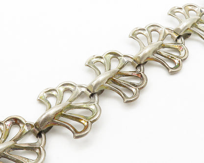 LANG 925 Sterling Silver  Vintage Antique Floral Motif Chain Bracelet  BT7959