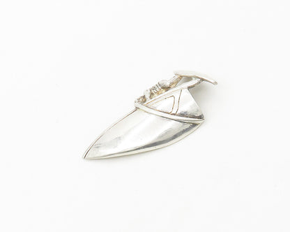 925 Sterling Silver  Vintage Shiny Wind Surfer Sports Motif Trinket  TR2324