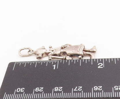 925 Sterling Silver Vintage Pendant Olive Oyl Figurine Charm MOVES  PT25470