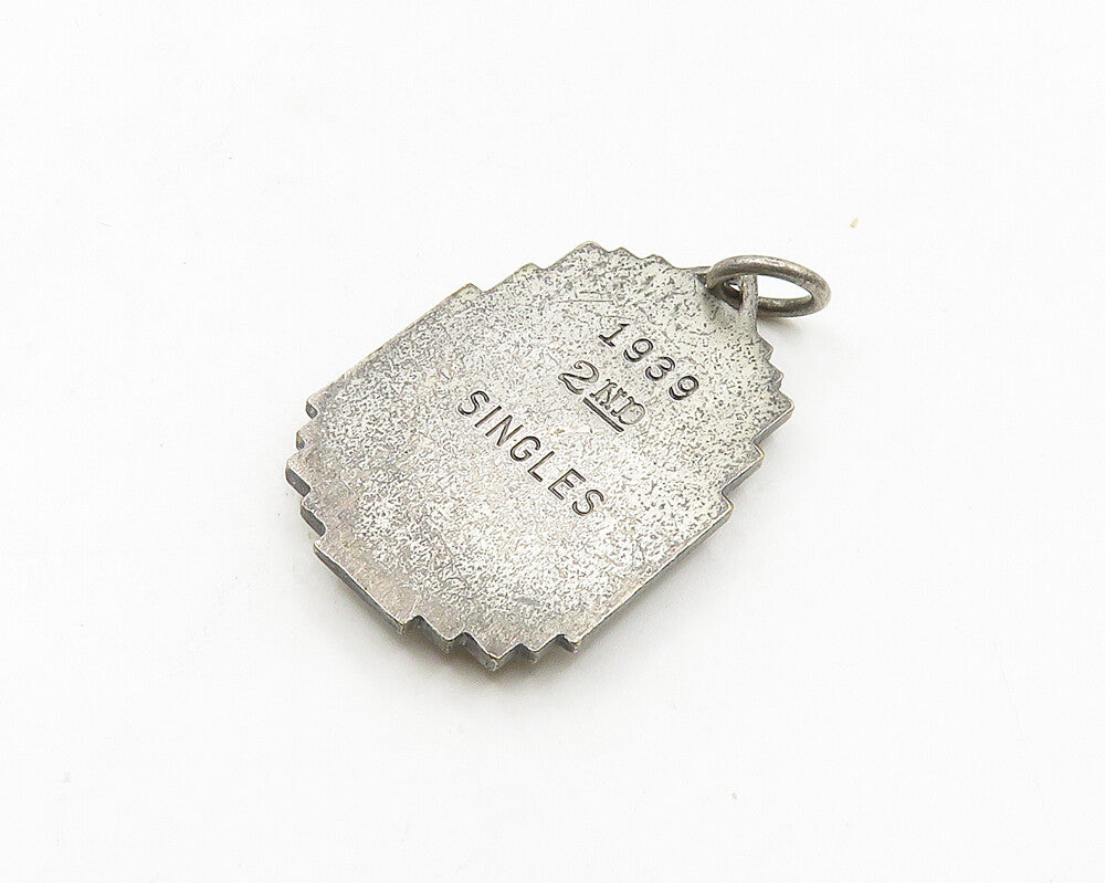 925 Sterling Silver  Vintage Antique Intramural Sports Drop Pendant  PT14960