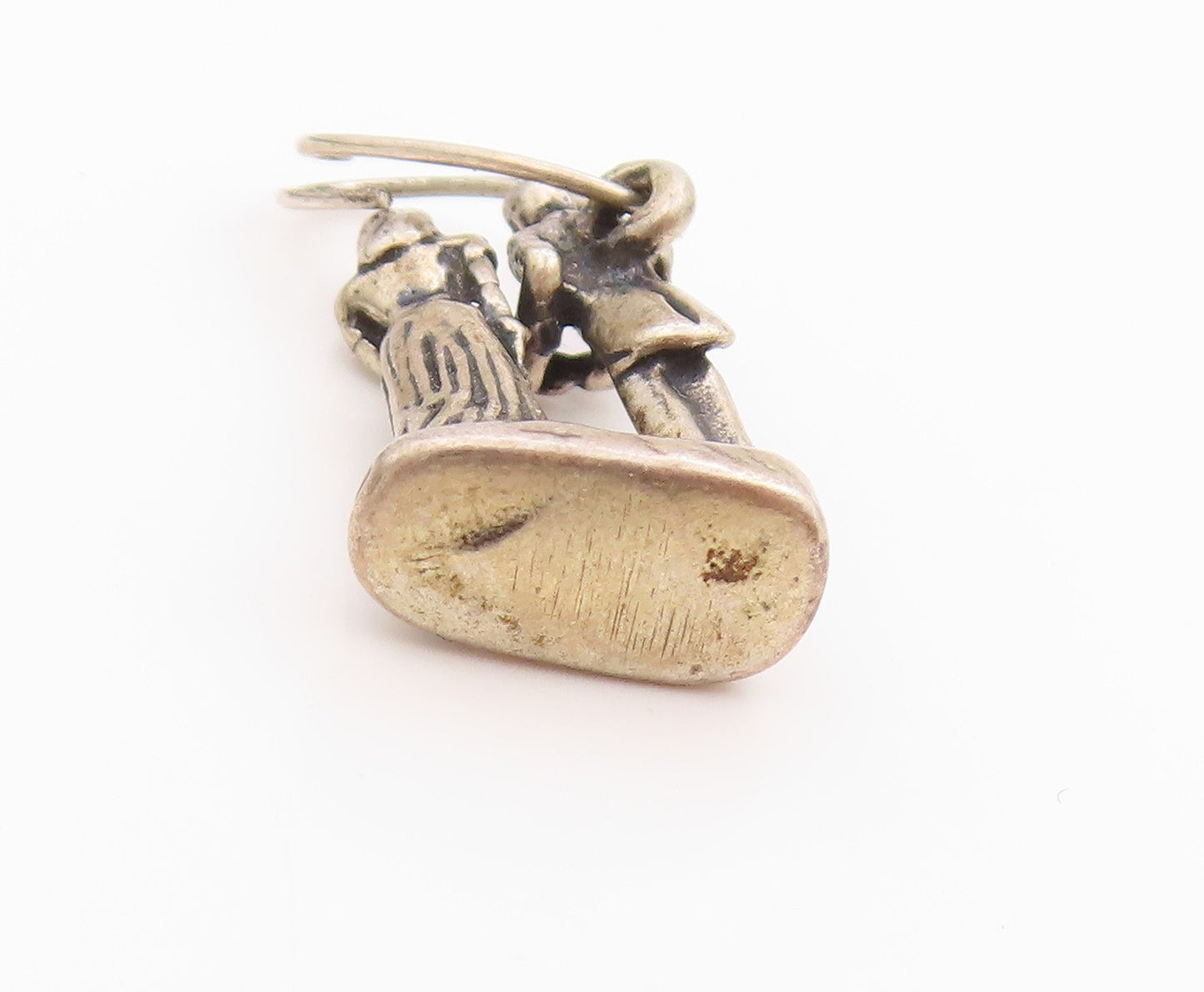 925 Sterling Silver Vintage Pendant 3D Bride & Groom Wedding Day Charm  PT24812