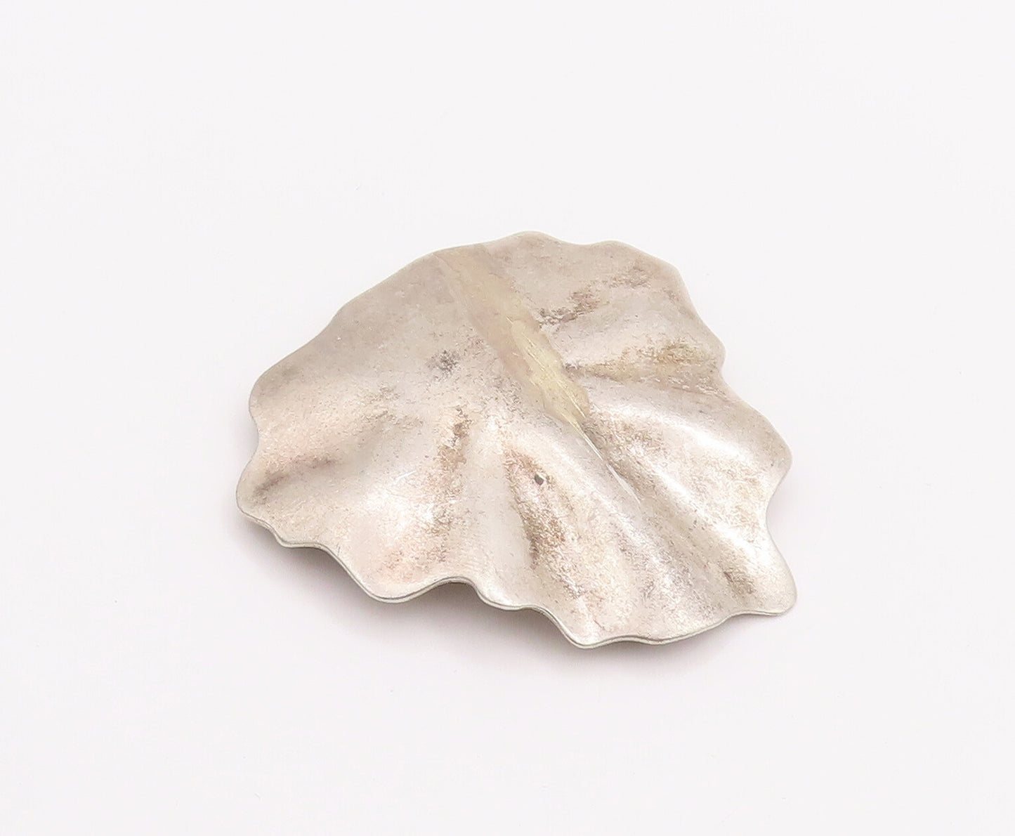925 Sterling Silver Vintage Pendant Brutalist Solid Cutout Canadian Leaf PT23285