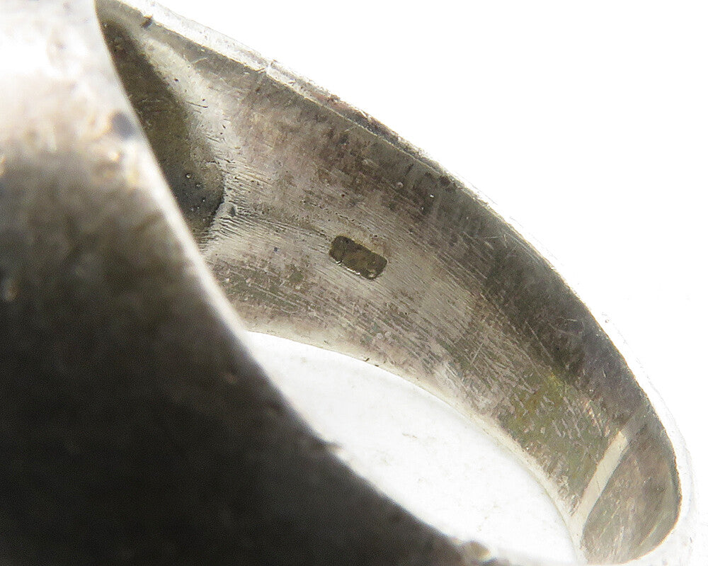 925 Sterling Silver  Vintage Antique Swirl Dome Band Ring Sz 7.5  RG12280