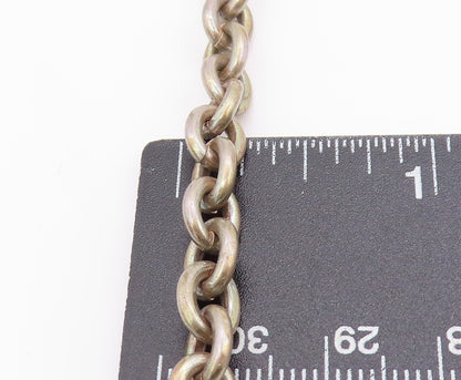925 Sterling Silver Vintage Necklace Toggle Clasp Spherical Bead Chain  NE4678