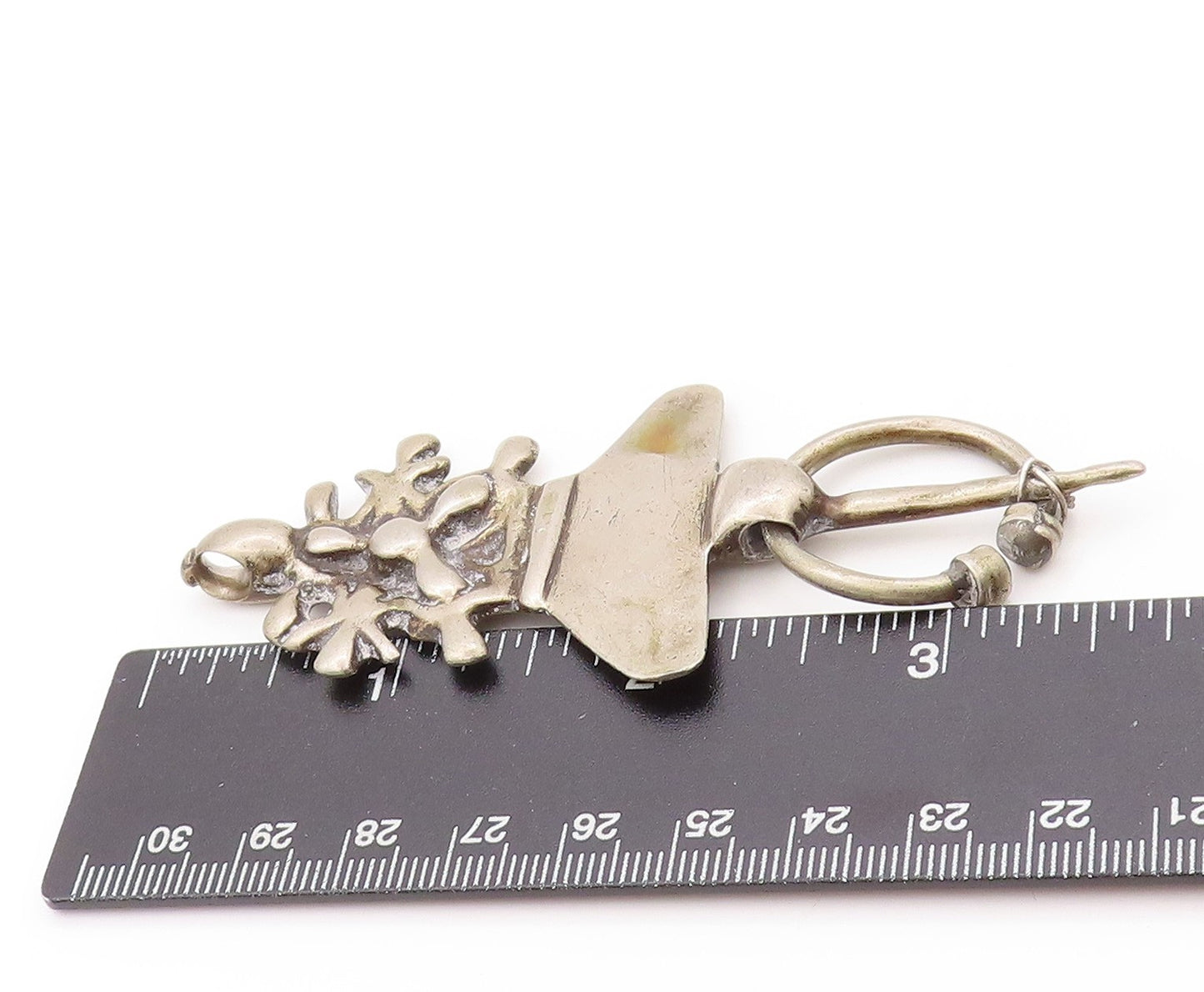 925 Sterling Silver Vintage Pendant Traditional North African Fibula  PT24237