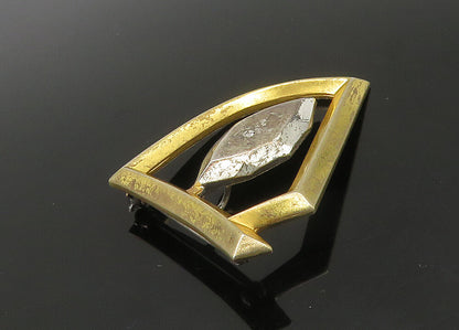 LUDWIG WOLPERT 925 Silver  Vintage Genuine Diamond Shiny Brooch Pin  BP8915
