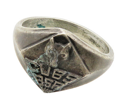 925 Silver  Vintage Antique Boy Scouts Of America Band Ring Sz 7  RG19733
