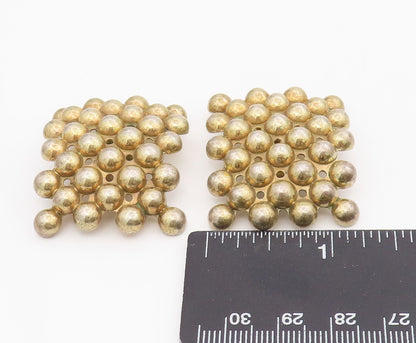 925 Sterling Silver Vintage Earrings Gold Plated MEXICO Bubble Beads  EG13953