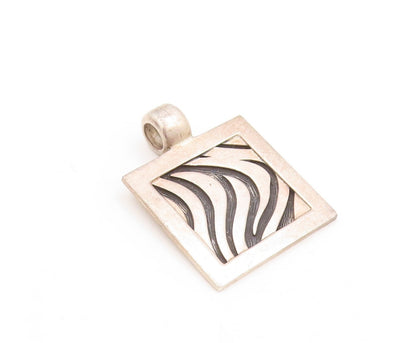 925 Sterling Silver Vintage Pendant Designer Swirly Cutout Frame  PT23832