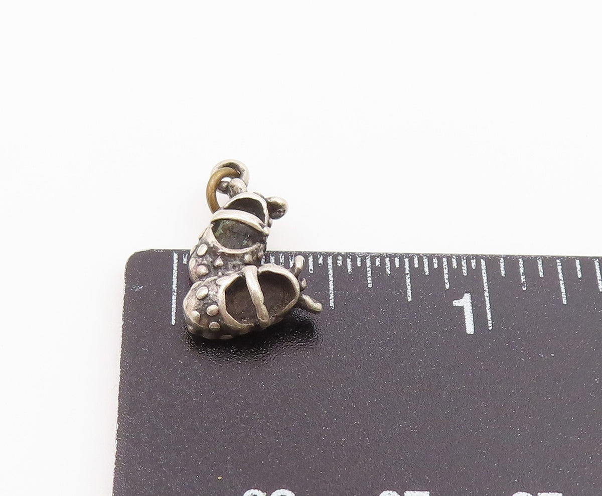 925 Sterling Silver Vintage Petite Pair Of Mary Jane Shoes Pendant PT17746