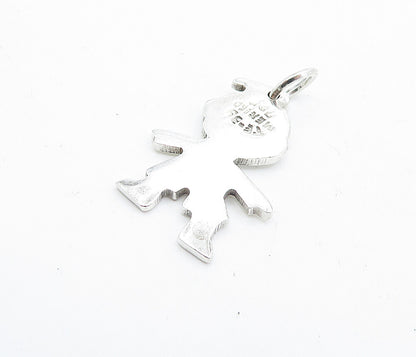 MEXICO 925 Sterling Silver  Vintage Shiny Minimalist Child Pendant  PT3594