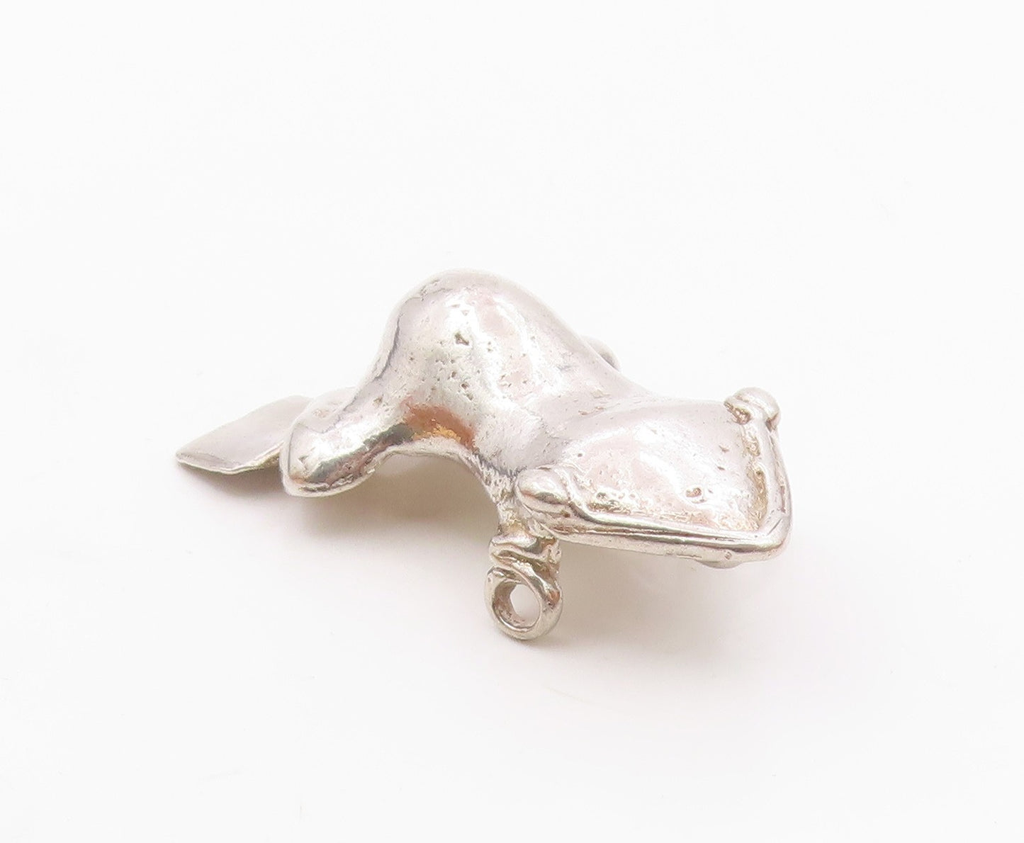 925 Sterling Silver  Vintage Modernist Frog Animal Motif Pendant  PT12107