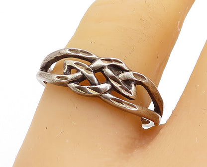 WHEELER 925 Sterling Silver  Vintage Open Celtic Knot Band Ring Sz 9  RG3903