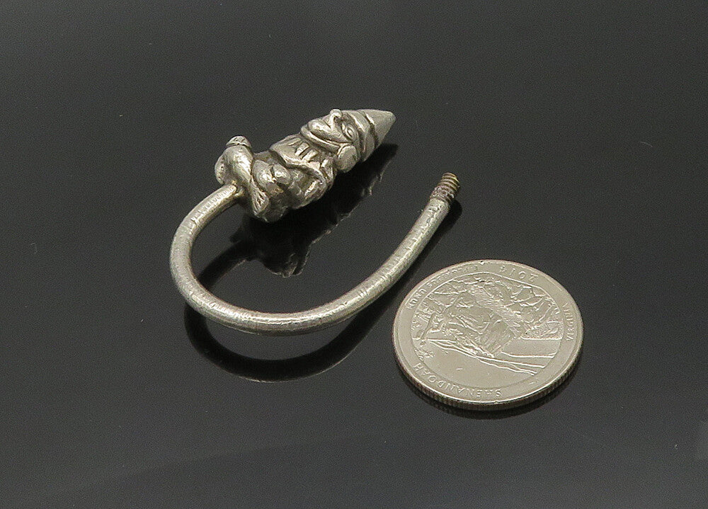 925 Sterling Silver  Vintage Sitting Gnome Motif Key Ring  TR2903