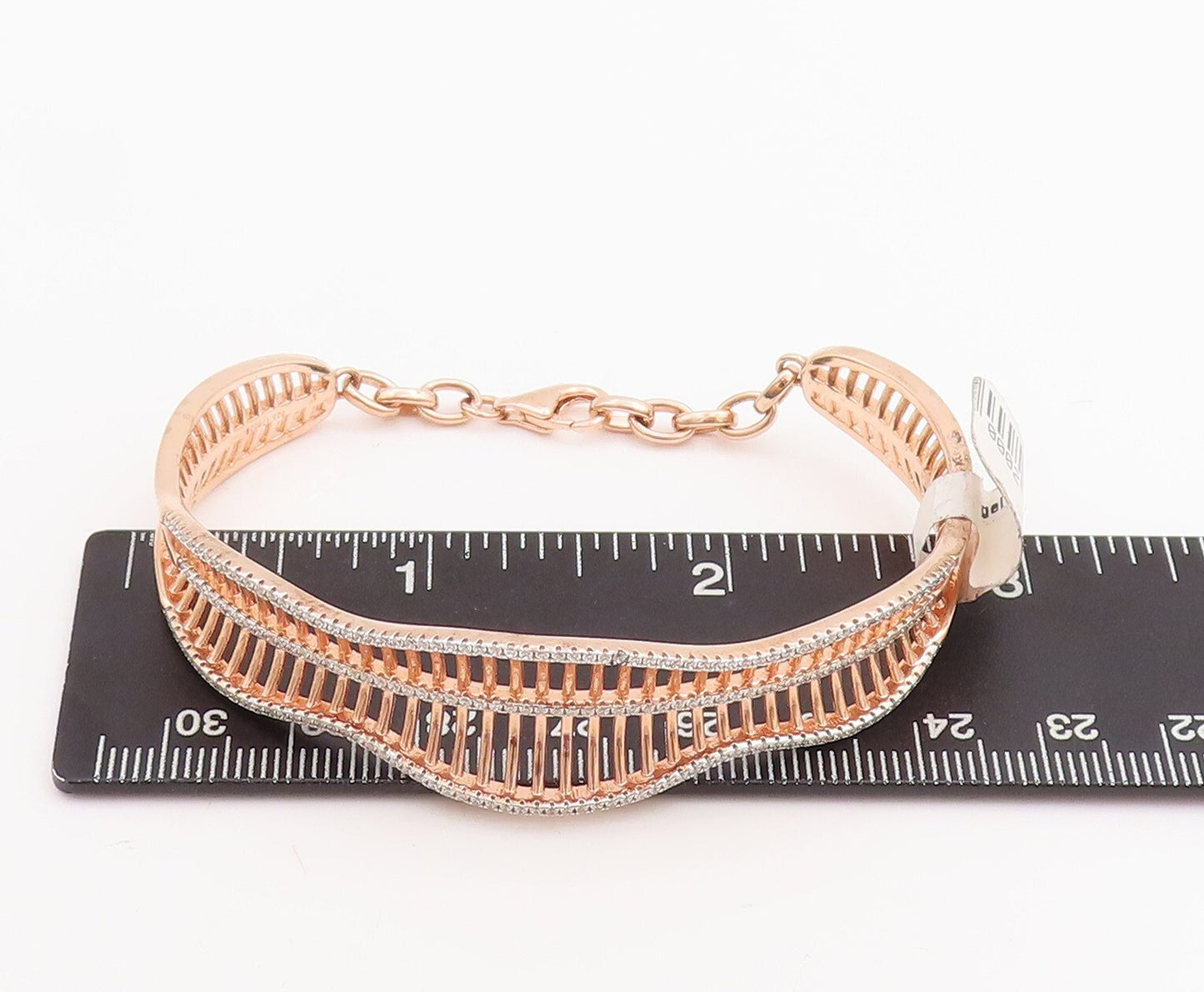 925 Sterling Silver Vintage Bracelet Designer Cutout CZ Bands  BT10669